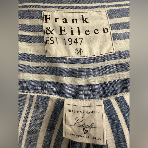 Frank & Eileen Rory Blue and White Maxi Shirtdress - Picture 2 of 5